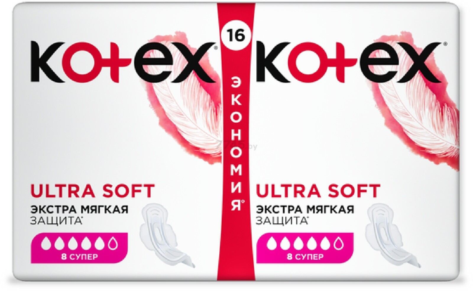 Прокладки гигиенические KOTEX Ultra Super Мягкая поверхность 16 штук (5029053542690) - Фото 2